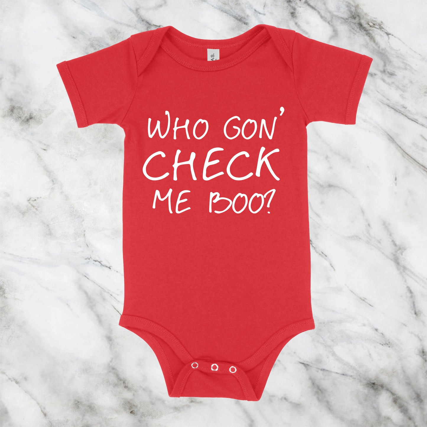 Who Gon' Check Me Boo? | RHOA Baby One Piece